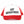 Load image into Gallery viewer, The front of a red and white trucker hat with the text Art Department printed in black.