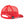 Load image into Gallery viewer, The back of a red and white trucker hat showing the Almost Official sown label.