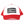 Load image into Gallery viewer, The front of a red and white trucker hat with the Almost Official black stamp logo printed on the front panel.